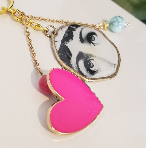 LUXURY MYSTICAL BAG CHARM VICTORIAN COACH BIRKIN ACCESSORY PINK HEART - Picture 4 of 5